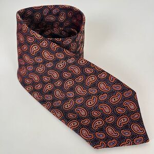 Robert Talbot Best of Class Men's Neck Tie Textured Silk Orange Purple Paisley